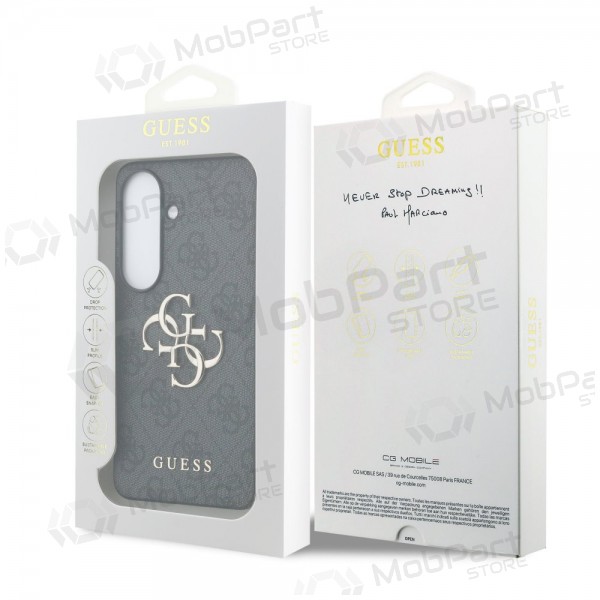Θήκη Samsung Galaxy S26 - Guess PU 4G Metal Logo (γκρι)