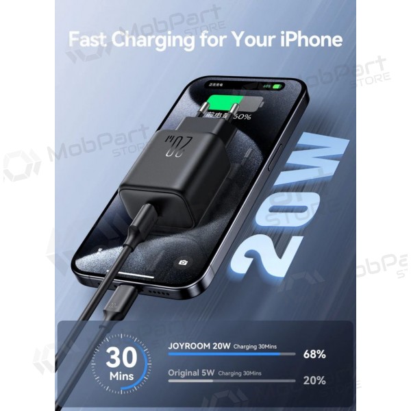 Φορτιστής Joyroom JR-TCF20 USB-C PD20W + USB-C to USB-C cable 1.0m άσπρο