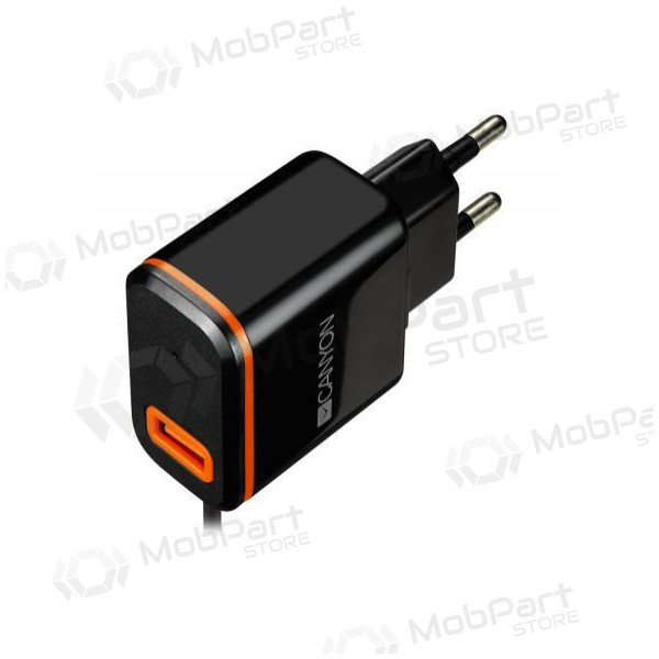 Φορτιστής CANYON CNE-CHA042 + Type-C καλώδιο (1xUSB 5V 2.1A) (μαύρος)