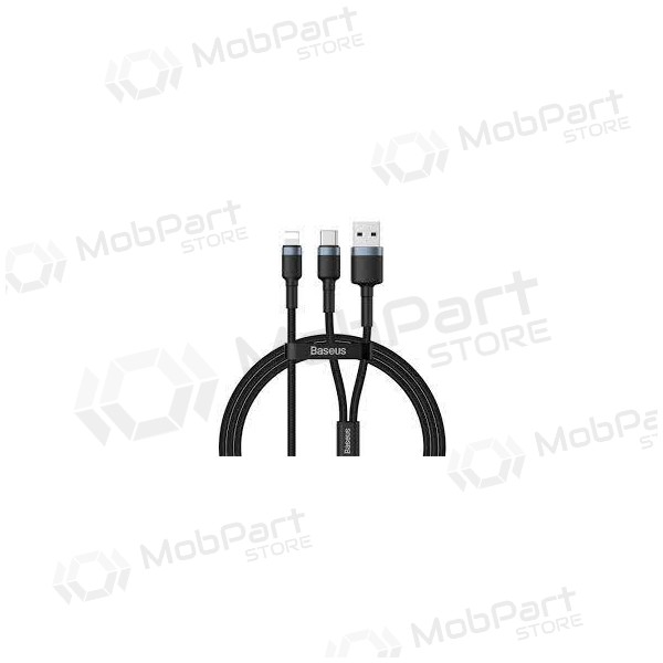 USB καλώδιο Baseus Cafule 2in1 Type-C Lightning 20w 1.2m (γκρί-μαύρος) CATKLF-BG1