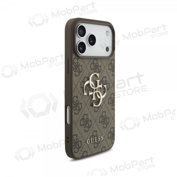 Θήκη Apple iPhone 18 Pro - Guess PU 4G Metal Logo (καφέ)