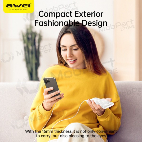 Εξωτερική μπαταρία Power Bank Awei P20K 5V/2.4A 10000mAh μαύρος