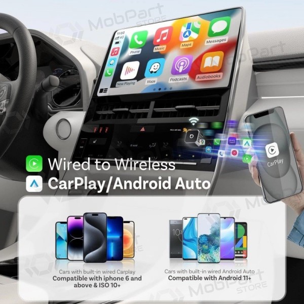 Ασύρματος προσαρμογέας CarPlay/Android Auto Ottocast Mini Cube ασημί CP88-T3