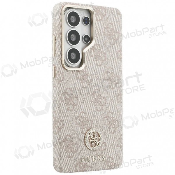 Θήκη Samsung Galaxy S26 Ultra - Guess PU Leather 4G Strass Logo Gold Frame Magnetic (ροζ)