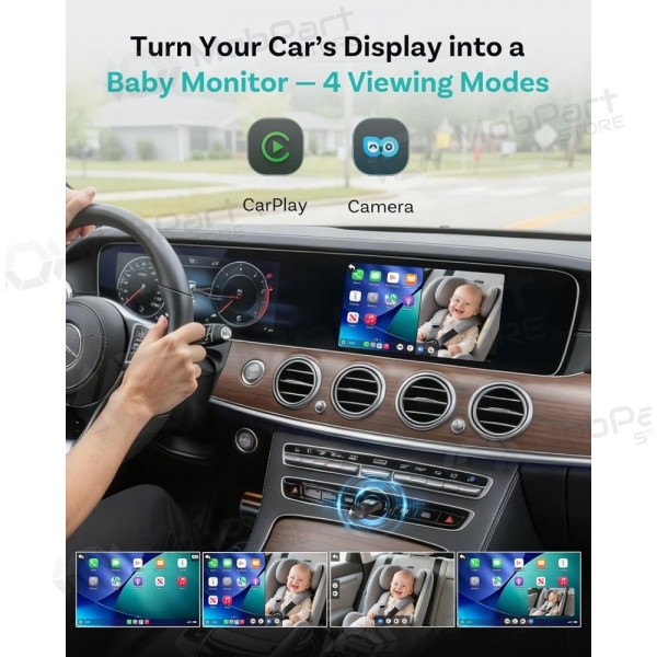 Ασύρματος προσαρμογέας CarPlay Ottocast Cabin Care CA520-T με λειτουργία παρακολούθησης παιδιών, μαύρος