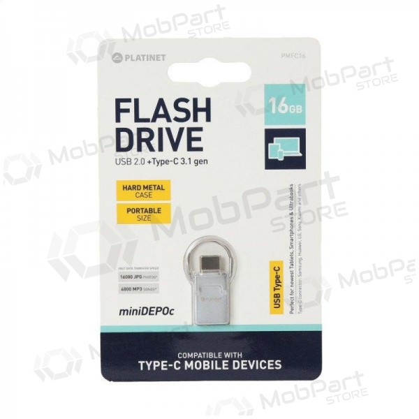 Μονάδα flash Platinet 16GB Type-C + USB 2.0