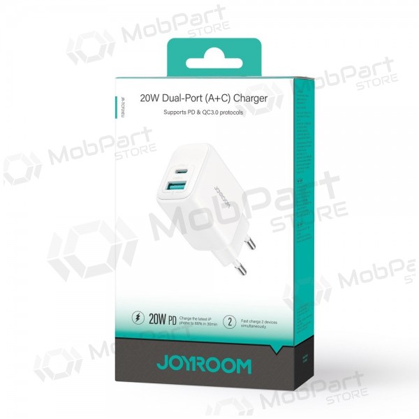Φορτιστής Joyroom JR-TCF21 USB-C/USB-A PD20W άσπρο