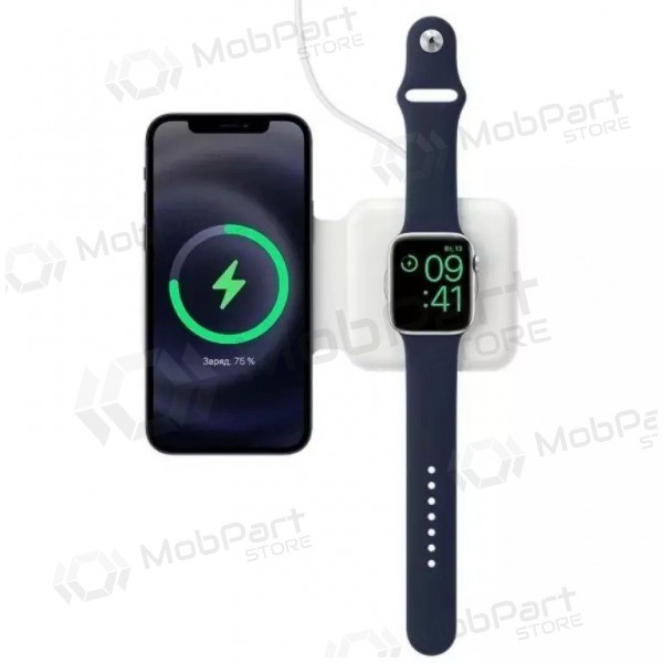 Φορτιστής ασύρματος 2in1 Smart Phone, Watch MagSafe 10W (άσπρο)