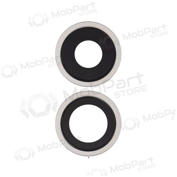 Apple iPhone 11 τζαμάκι κάμερας (2τεμ) (ασήμι) (με πλαίσιο)