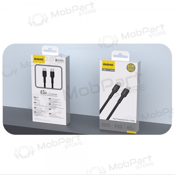 Καλώδιο USB-C Dudao L9C USB-C σε USB-C 2 m 65 W μαύρο