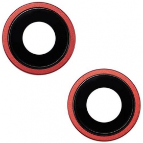 iPhone 14 / 14 Plus τζαμάκι κάμερας (2τεμ) (το κόκκινο) (με πλαίσιο)