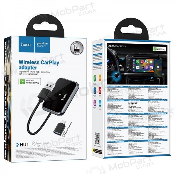 Αντάπτορας CarPlay Hoco HU1 ασύρματος μαύρος