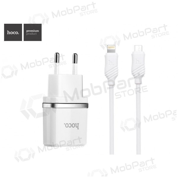 Φορτιστής HOCO C11 Smart USB + lightning (5V 1A) (άσπρο)
