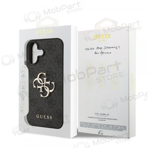 Θήκη Apple iPhone 17 - Guess PU 4G Metal Logo (γκρι)