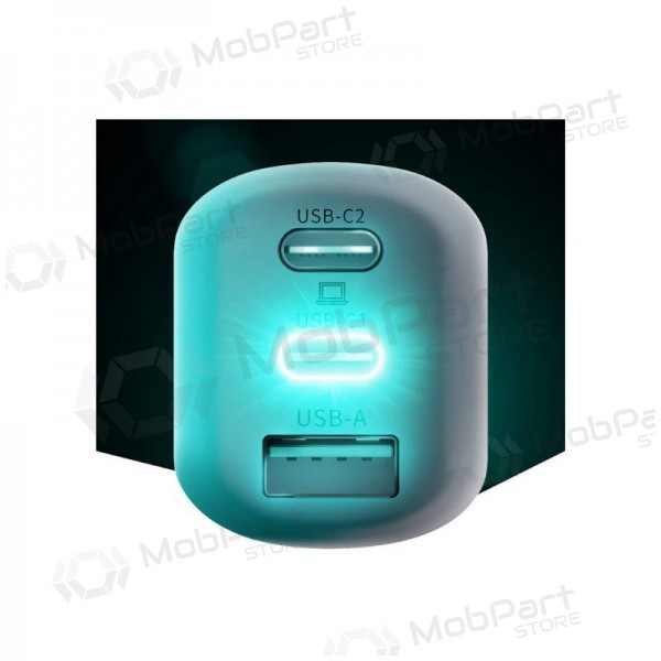 Φορτιστής 3MK HyperCharger 65W 2xUSB-C, 1xUSB-A PD 3.0/QC 4.0 (άσπρο)
