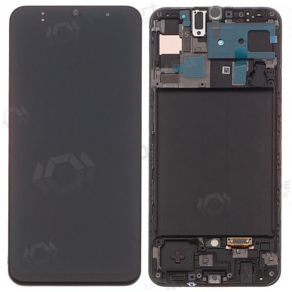 Ekranas Samsung A505 A50 2019 su lietimui jautriu stikliuku και rėmeliu Black OLED (real size)