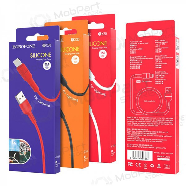 USB καλώδιο Borofone BX30 Lightning 1.0m (άσπρο)