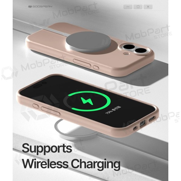 Θήκη Mercury Pure Magsafe Silicon Case Apple iPhone 17 ροζ άμμος