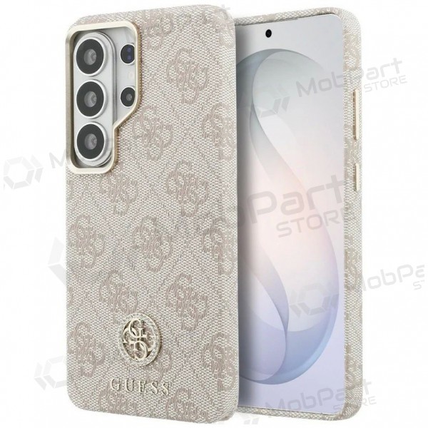 Θήκη Samsung Galaxy S26 Ultra - Guess PU Leather 4G Strass Logo Gold Frame Magnetic (ροζ)