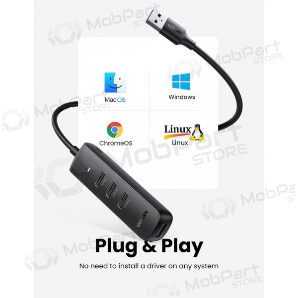 USB šakotuvas Ugreen CM416 USB-A 3.0 to 4xUSB-A 3.0 (10915) μαύρος