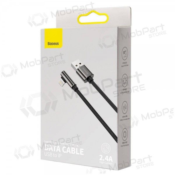 USB καλώδιο Baseus Legend Lightning 2.4A 2.0m (μαύρος) CALCS-A01