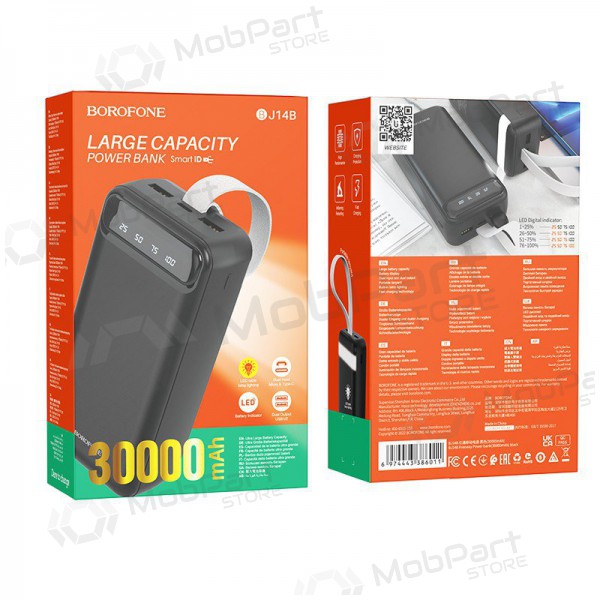 Εξωτερική μπαταρία Power Bank Borofone BJ14B Freeway 30000mAh μαύρος