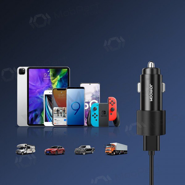 Φορτιστής automobilinis Joyroom JR-CL10 LED 2xUSB 24W (μαύρος)