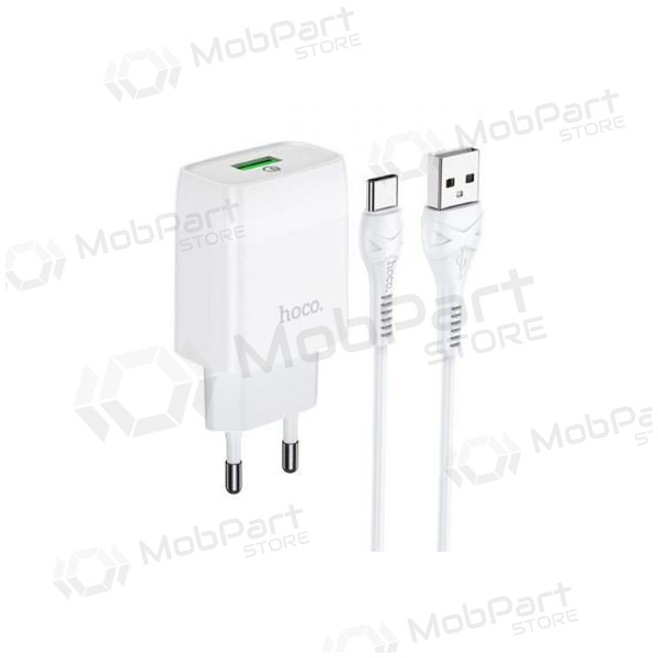 Φορτιστής HOCO C72Q Glorious + type-C καλώδιο (QC3.0) (άσπρο)