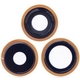 Apple iPhone 13 Pro τζαμάκι κάμερας (3τεμ) (χρυσαφένιος) (με πλαίσιο)