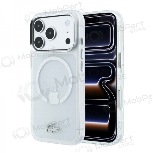 Θήκη Apple iPhone 18 Pro Max - Lacoste IML Frosted Petit Pique Metal Logo MagSafe (διαφανής)
