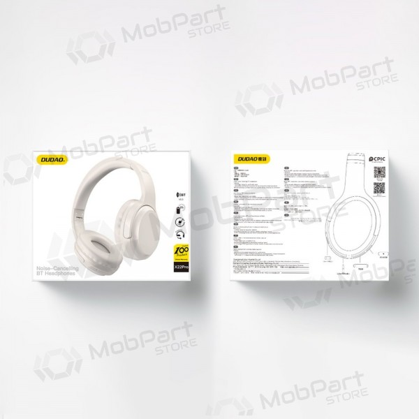 Ασύρματα ακουστικά με μικρόφωνο Dudao X22Pro Bluetooth USB-C λευκά