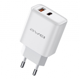 Φορτιστής Awei PD81-EU USB-A/USB-C άσπρο