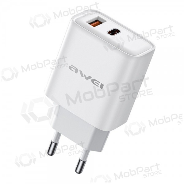 Φορτιστής Awei PD81-EU USB-A/USB-C άσπρο