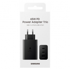 Φορτιστής δικτύου Samsung EP-T6530NBEGEU 65 W 2x USB-C + USB-A μαύρος