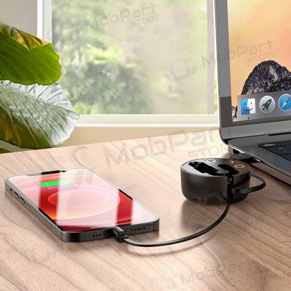 USB καλώδιο Borofone BU26 3in1 microUSB-Lightning-Type-C magnetinic 1.0m (μαύρος)
