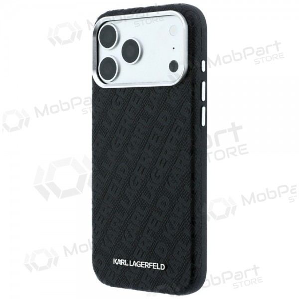 Θήκη Apple iPhone 18 Pro - Karl Lagerfeld PU Grained Allover Semi Wrap MagSafe (μαύρο)