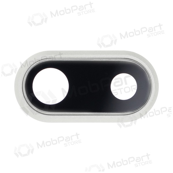 Apple iPhone 8 Plus τζαμάκι κάμερας (ασήμι) (με πλαίσιο)