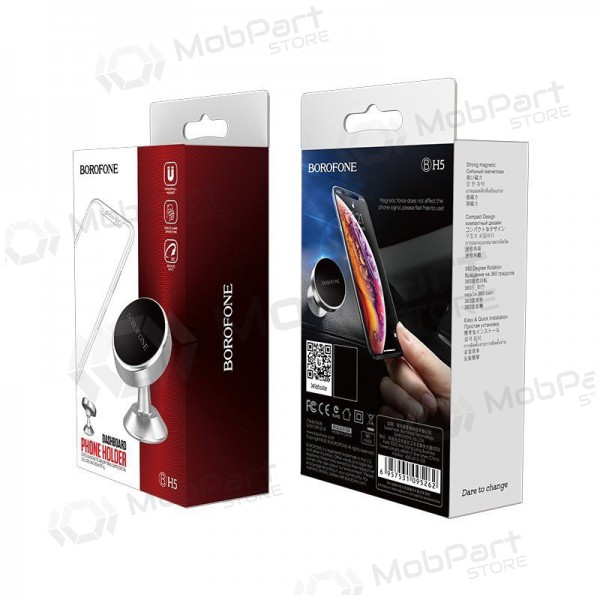 Automobilinis Γενικής telefono laikiklis Borofone BH5 Platinum, mounted on the dashboard, magnetic