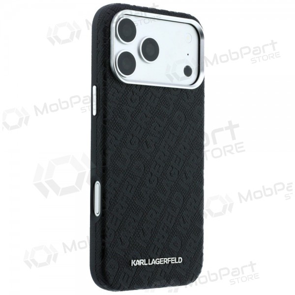 Θήκη Apple iPhone 18 Pro - Karl Lagerfeld PU Grained Allover Semi Wrap MagSafe (μαύρο)