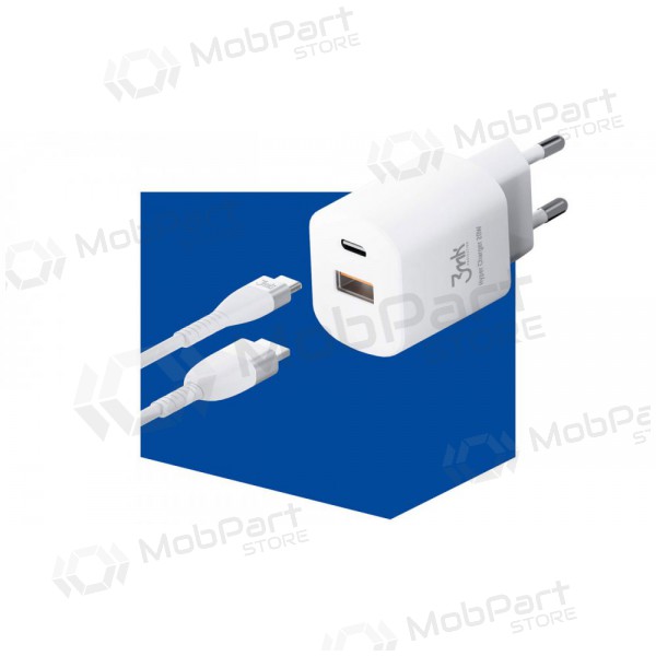 Φορτιστής 3MK HyperCharger 20W 1xUSB-C + 1xUSB-A PD/QC