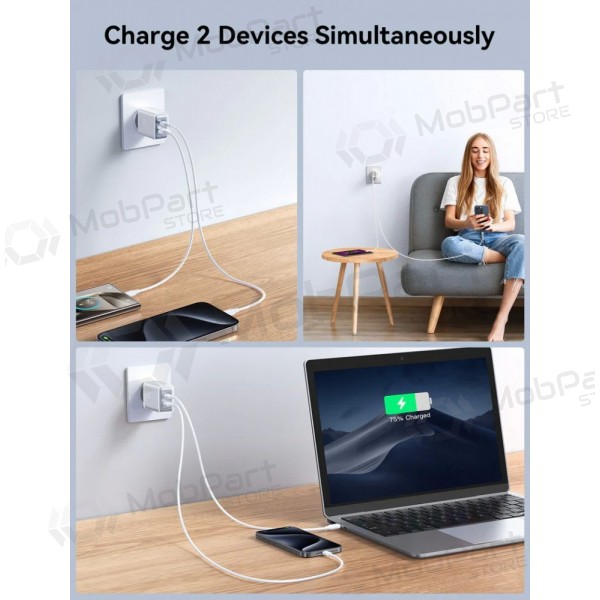 Φορτιστής Joyroom JR-TCF15 USB-C/USB-A 30W άσπρο