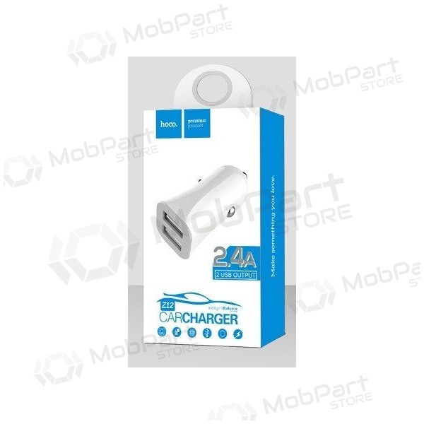 Φορτιστης αυτοκινητου HOCO Z12 Elite Dual USB (5V 2.4A) (άσπρο)