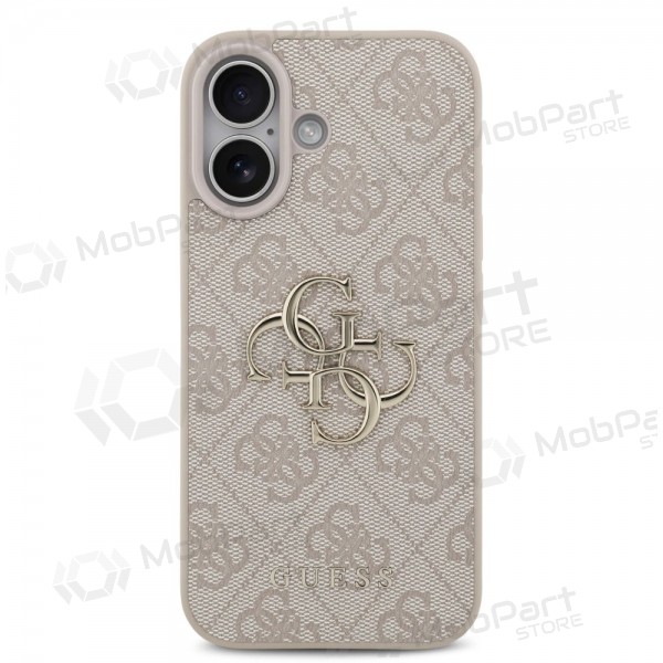 Θήκη Apple iPhone 17 - Guess PU 4G Metal Logo (ροζ)