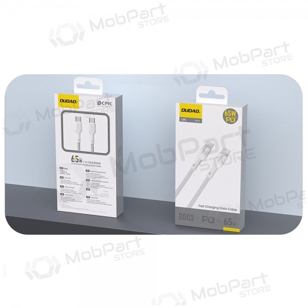 Καλώδιο USB-C Dudao L9C USB-C σε USB-C 1 m 65 W λευκό