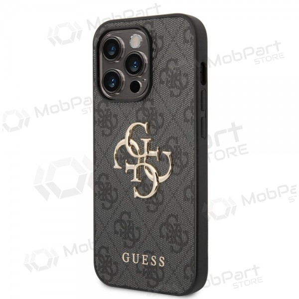 Θήκη Apple iPhone 14 Pro - Guess PU 4G Metal Logo (γκρι)