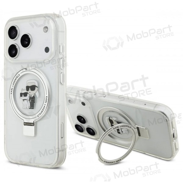 Θήκη Apple iPhone 17 Pro Max -Karl Lagerfeld Ringstand Karl and Choupette MagSafe- (διαφανής)