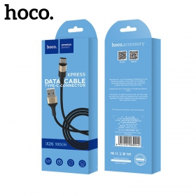 USB καλώδιο Hoco X26 Type-C 1.0m (μαύρος / χρυσαφένιος)