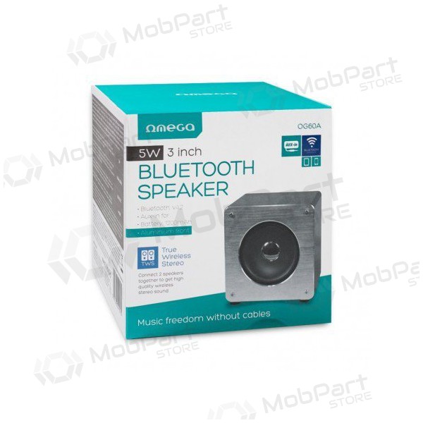 Bluetooth φορητό ηχείο OMEGA WOODEN OG60A (MicroSD, handsfree ακουστικα, AUX,FM) (γκρί)