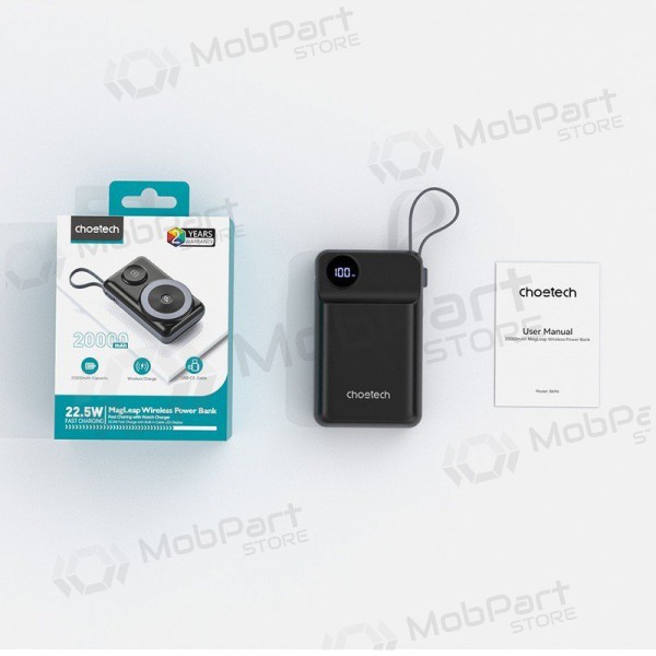 Εξωτερική μπαταρία Power Bank Choetech B696 15W Magsafe 20000mAh μαύρος