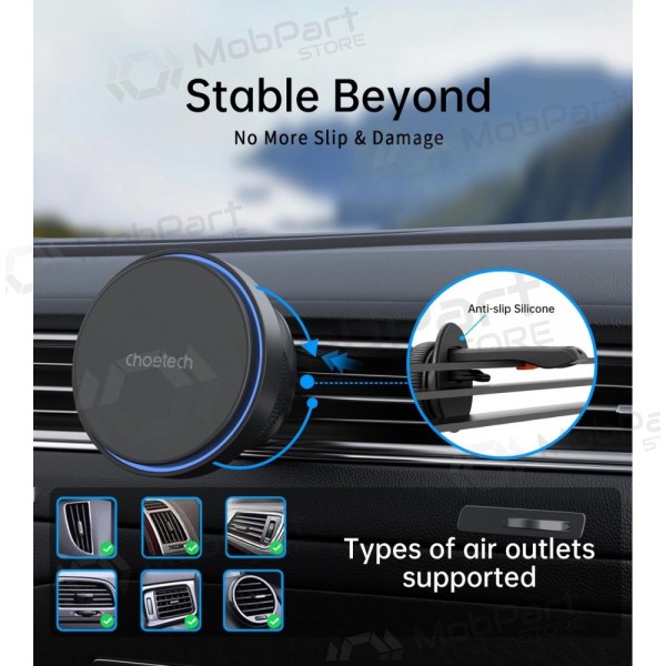 Automobilinis laikiklis-φορτιστής Choetech T205-F MagSafe 15W μαύρος